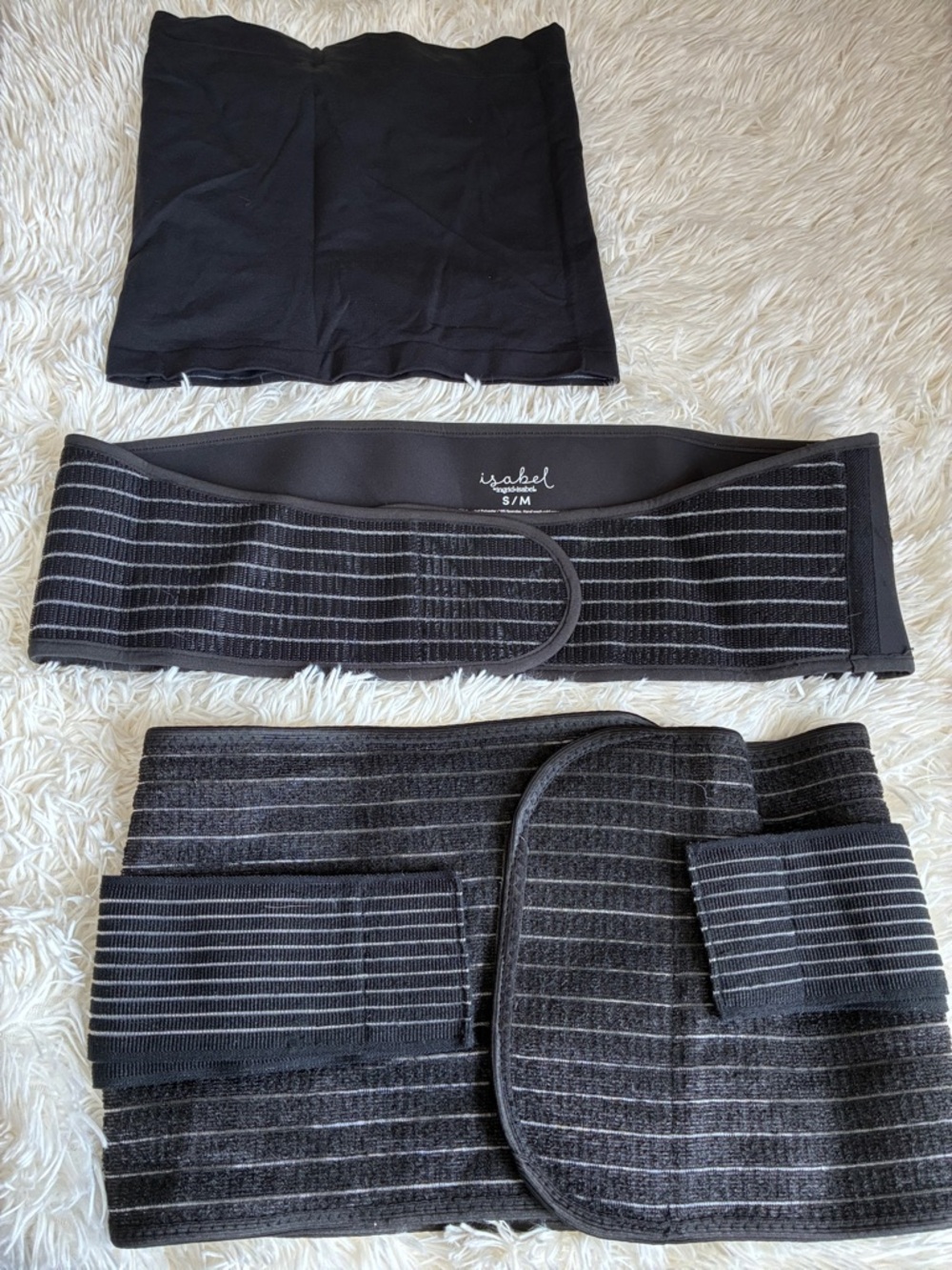 3 Belly Bands | S/M Waist Support / Isabel /  Black Postpartum